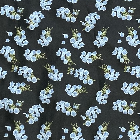 Pomander Place Black & Blue Embroidered Floral Samantha Mini Dress, Sz M - Picture 6 of 14